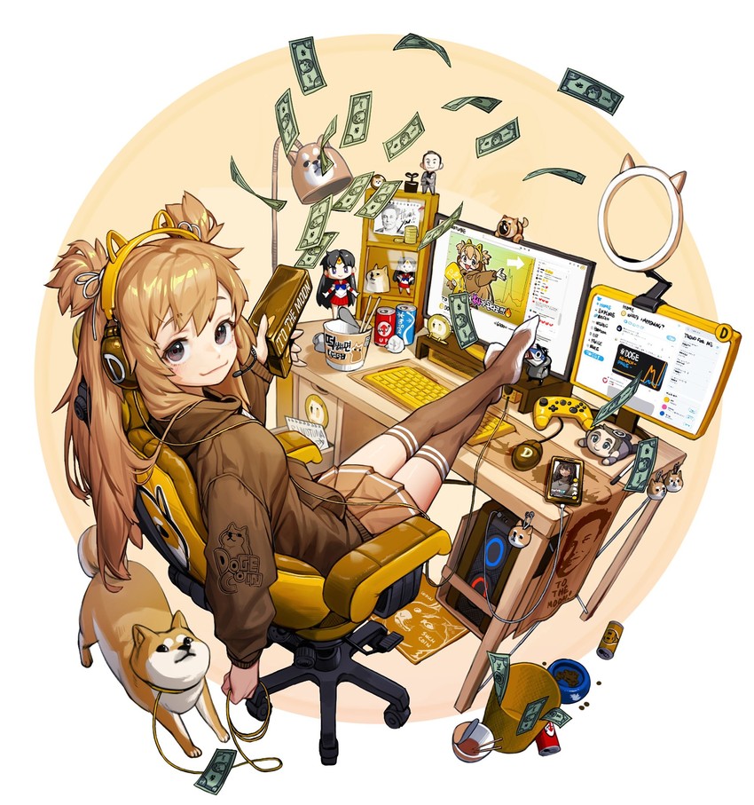 hino rei, sailor mars, doge, kabosu, and elon musk (original and 3 more) drawn by rinotuna