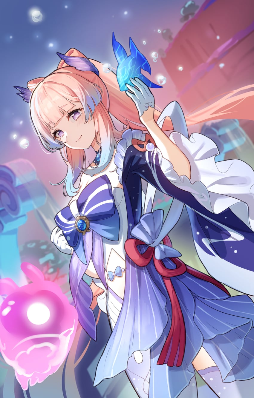 sangonomiya kokomi and seelie (genshin impact) drawn by chibi_vanille