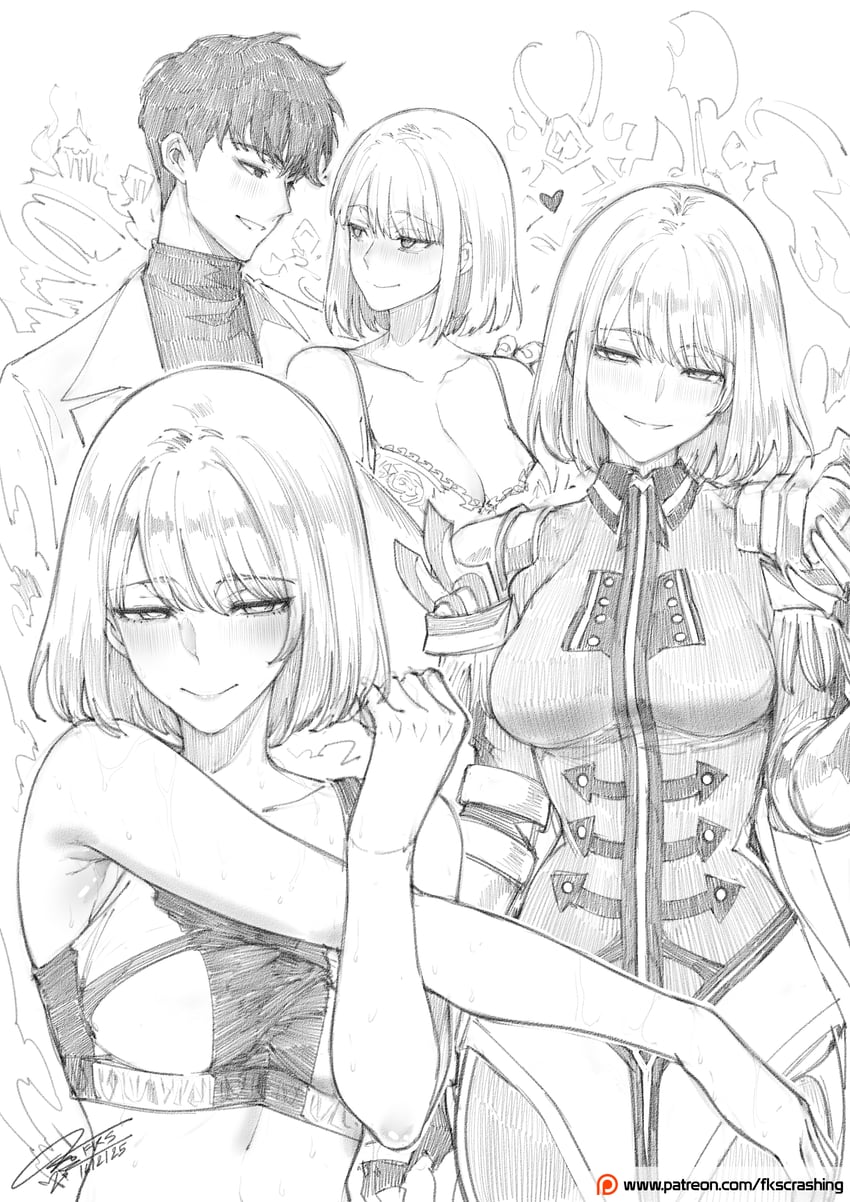 sung jin-woo and cha hae-in (solo leveling) drawn by fkscrashing