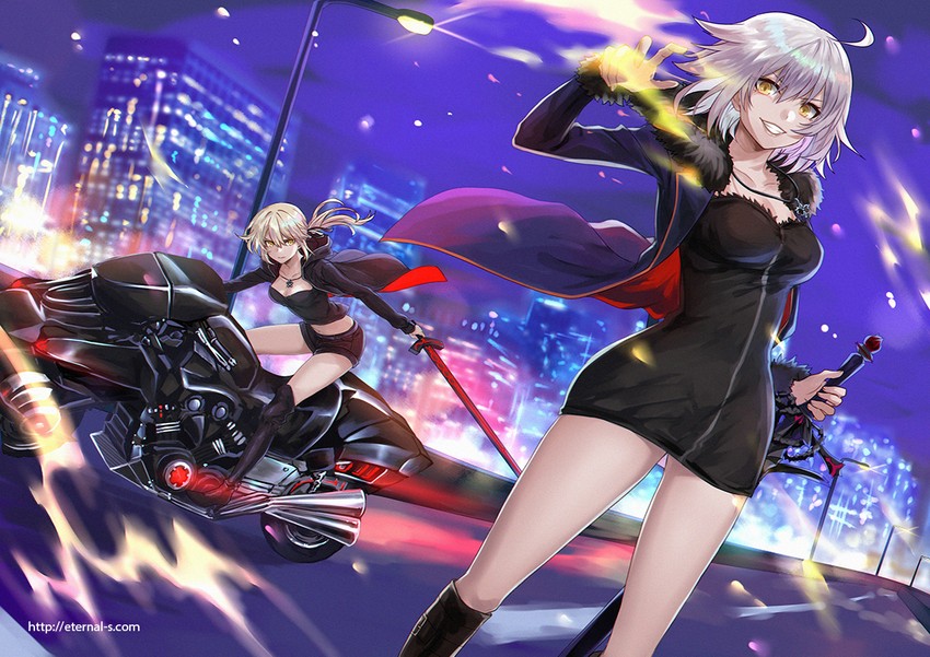 artoria pendragon, jeanne d'arc alter, and saber alter (fate and 1 more) drawn by ten-chan_(eternal_s)