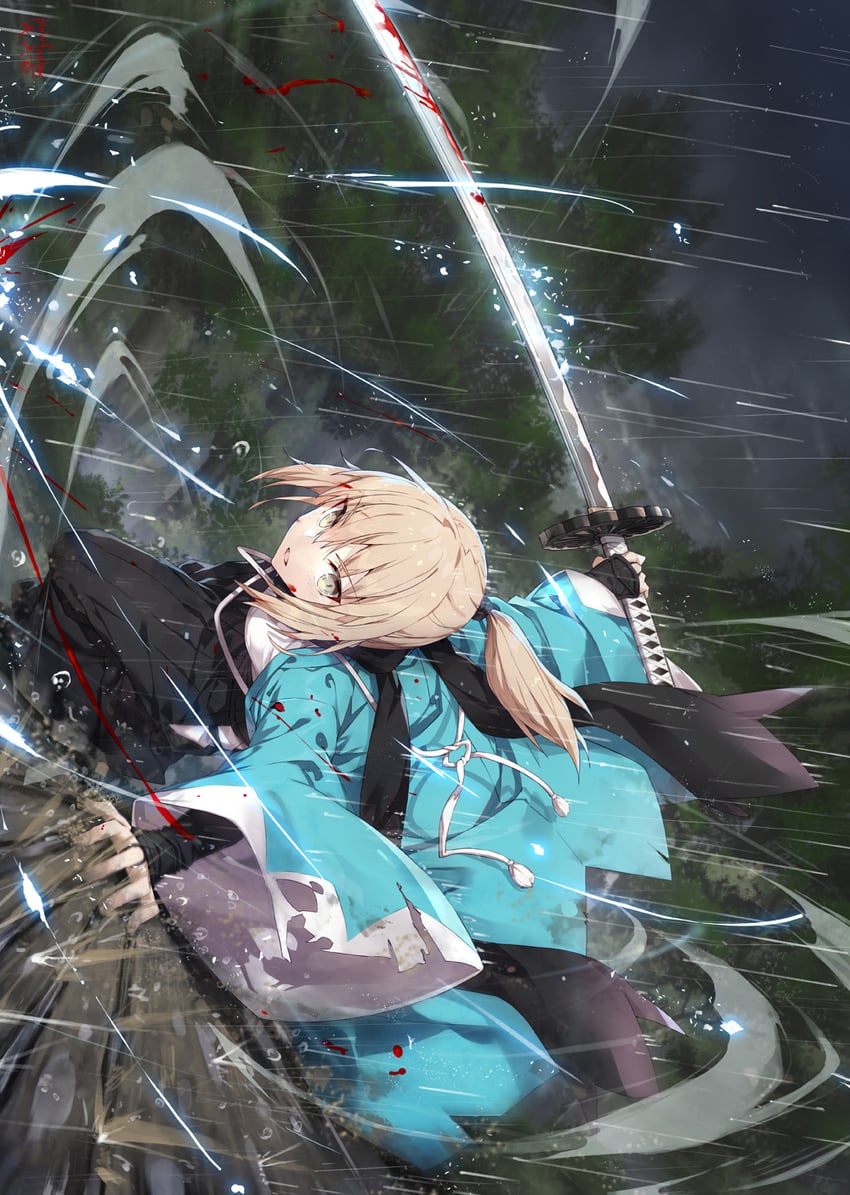 okita souji (fate and 1 more) drawn by gabiran