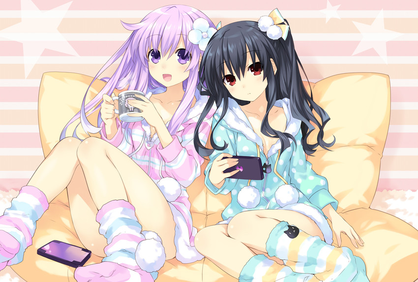 nepgear and uni (neptune and 1 more) drawn by tsunako