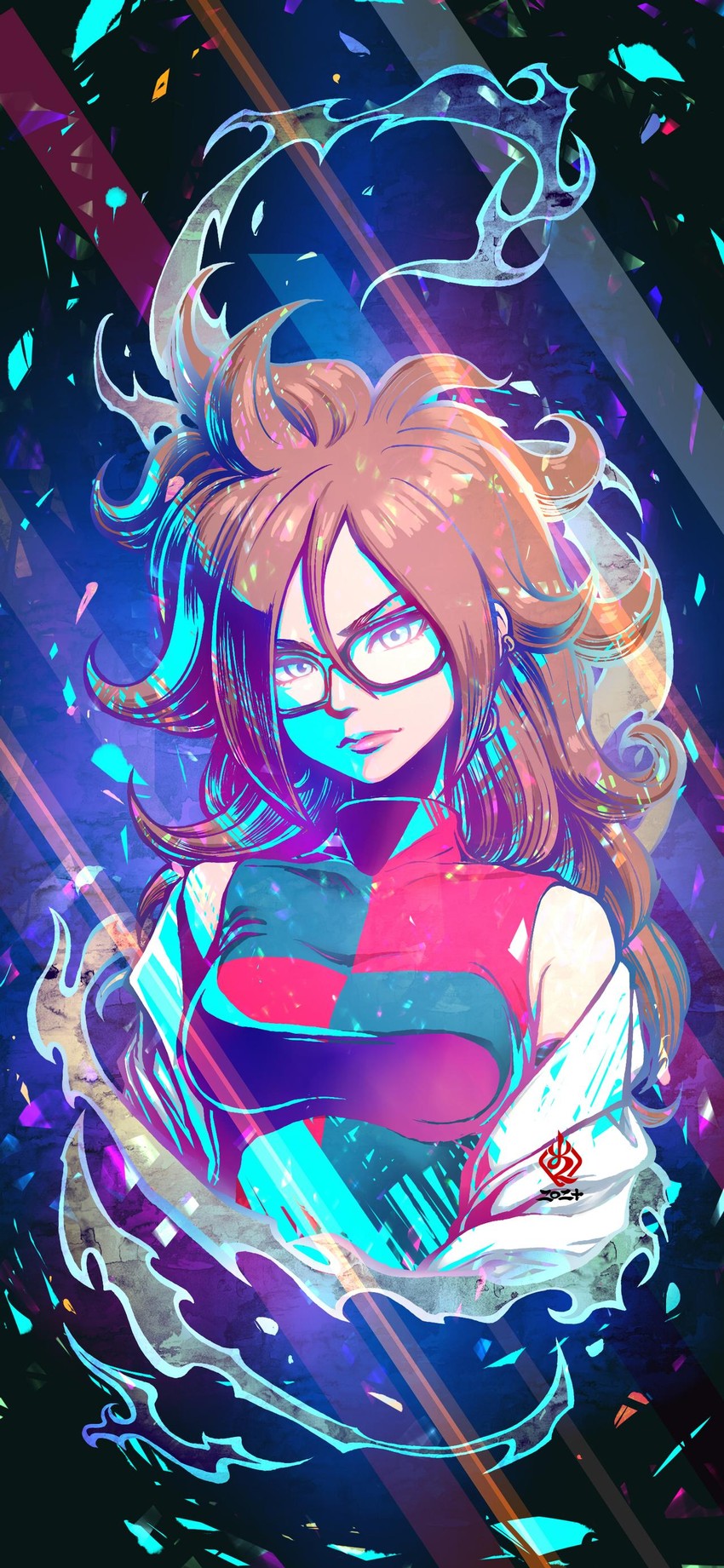 android 21 (dragon ball and 1 more) drawn by kanchiyo