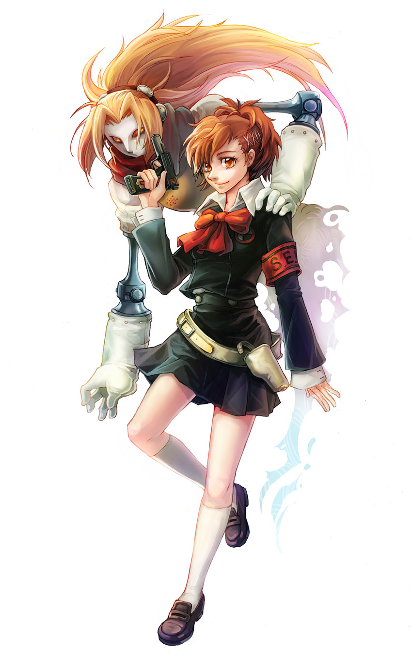 shiomi kotone and orpheus (persona and 2 more) drawn by el_(mushboom)