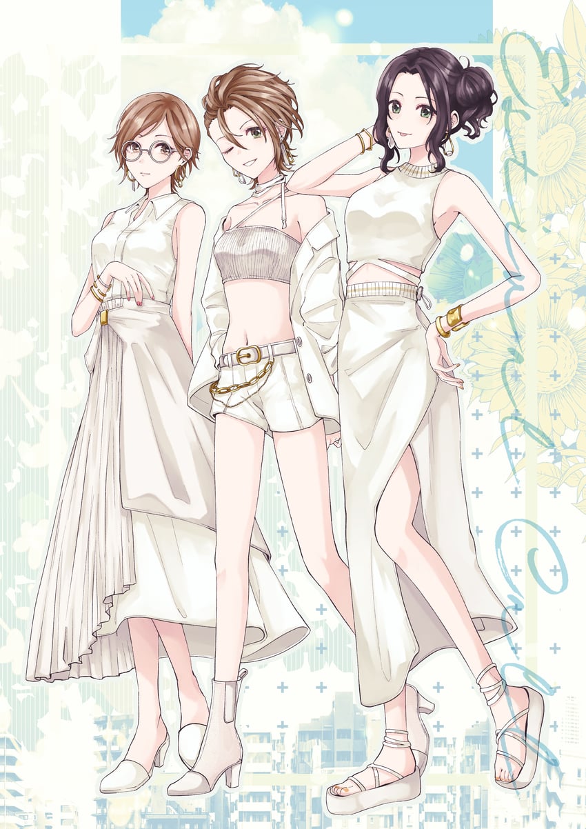 kimura natsuki, aikawa chinatsu, and soma natsumi (idolmaster and 1 more) drawn by kumatsuki_(no-kirin)