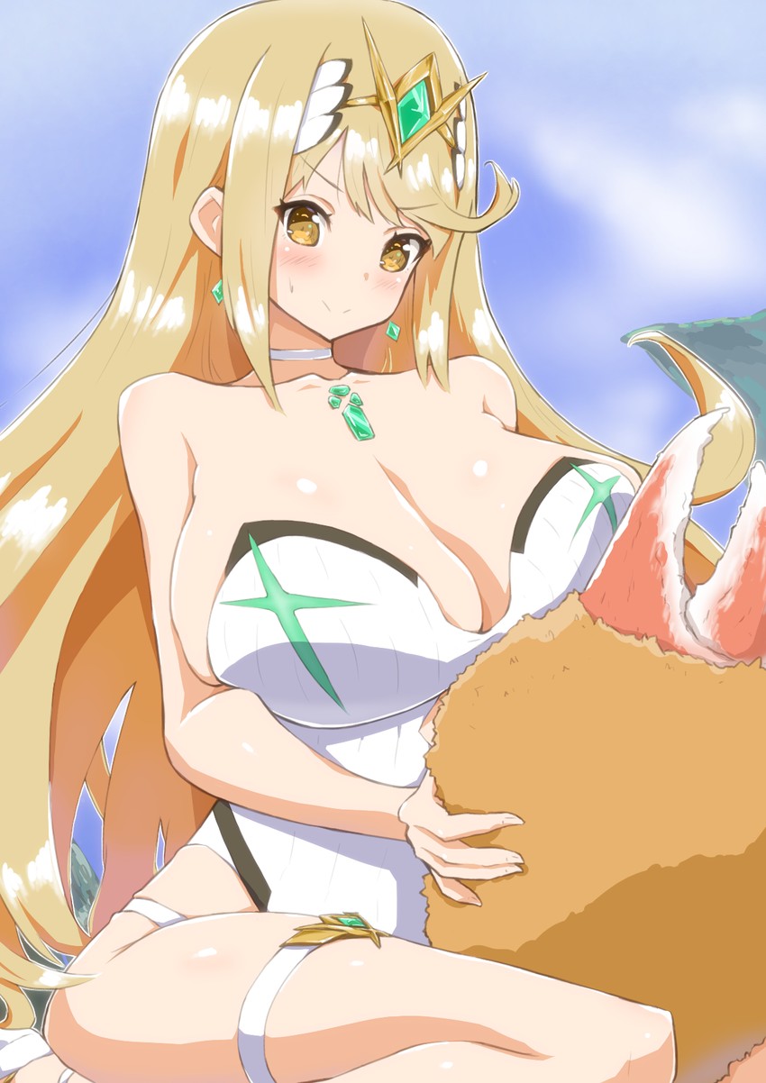 mythra (xenoblade chronicles and 1 more) drawn by bea_(bropmlk)