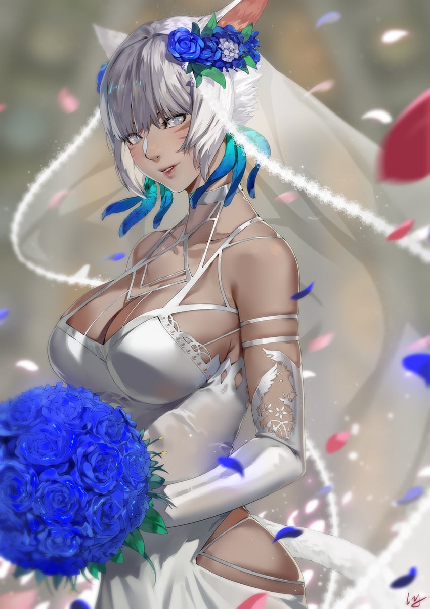 y'shtola rhul (final fantasy and 1 more) drawn by club3