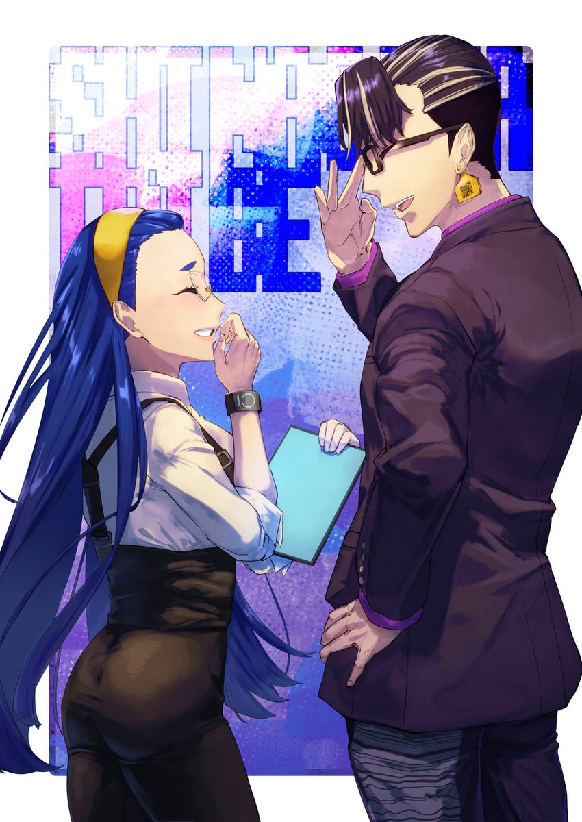 gotanda yutaka and ooi minami (tribe nine) drawn by rkin_4917