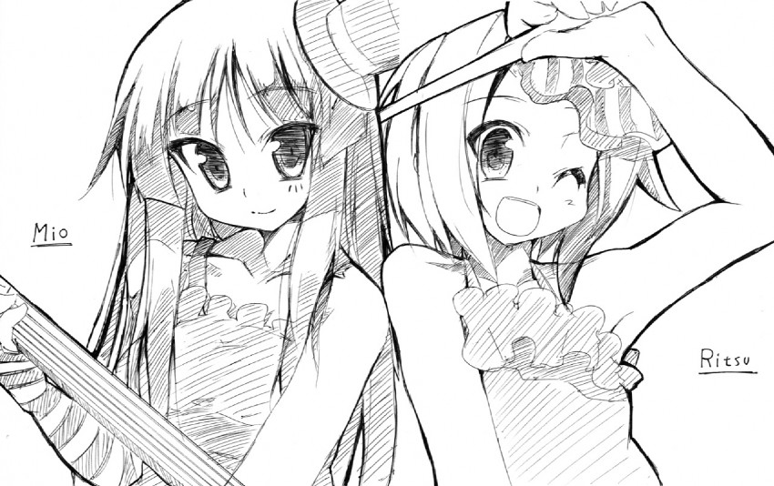 akiyama mio and tainaka ritsu (k-on!) drawn by hoppege