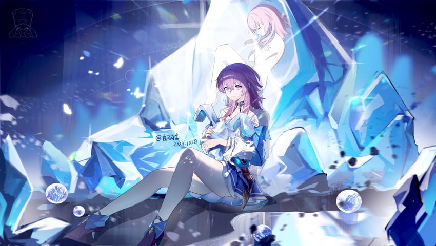 march 7th and pom-pom (honkai and 1 more) drawn by baiyuyi