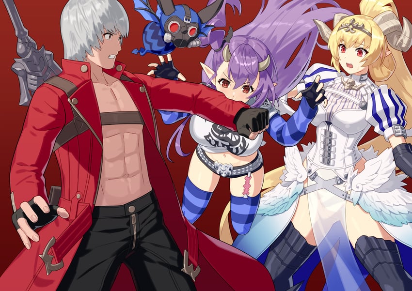 dante, leviathan, and lucifer (devil may cry and 2 more) drawn by yagi2013