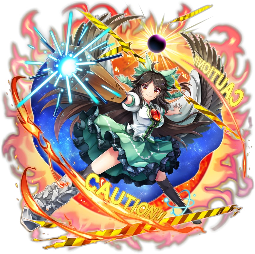 reiuji utsuho (touhou and 1 more) drawn by rotte_(1109)