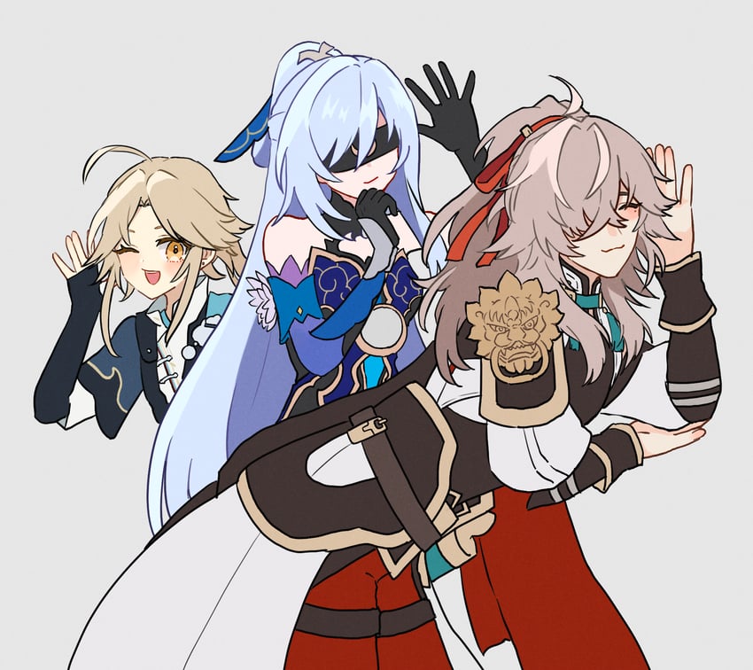 jingliu, jing yuan, and yanqing (honkai and 1 more) drawn by susukinohara320