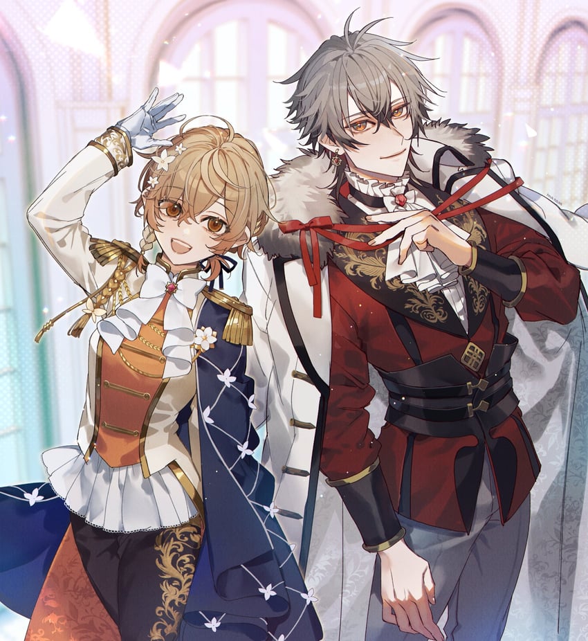 klara charmwood and ryoma barrenwort (nijisanji and 1 more) drawn by kinji_(staminazuke)
