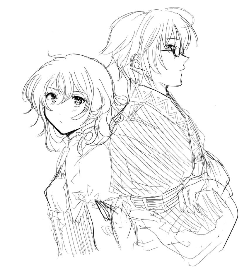 kirisame marisa and morichika rinnosuke (touhou) drawn by muffin0109