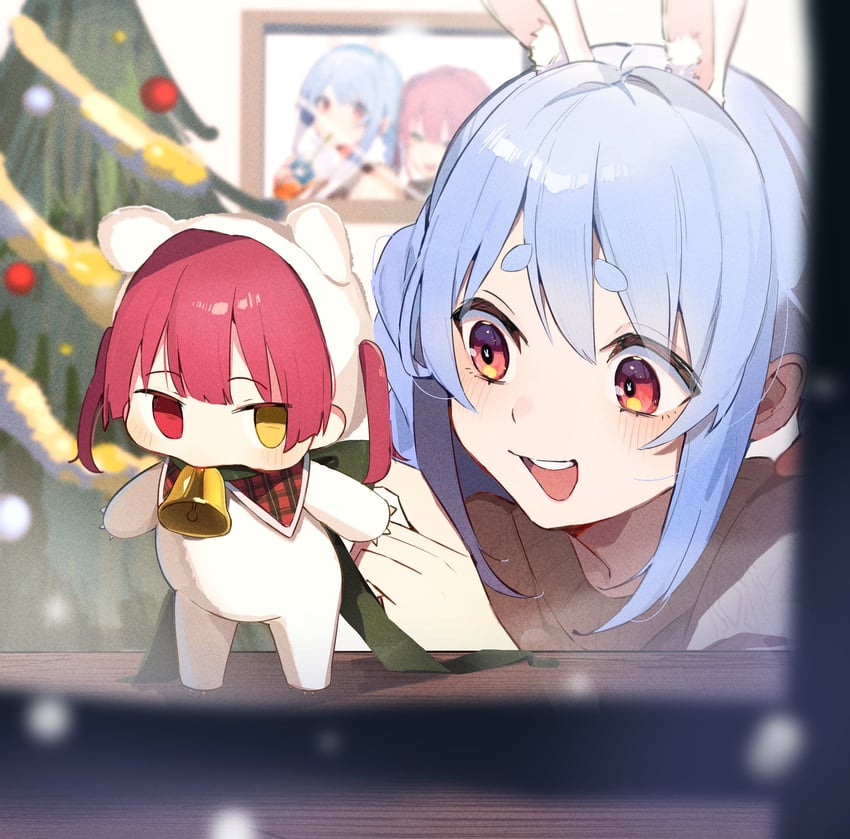 houshou marine, usada pekora, and houshou kumarine (hololive) drawn by bun_(bun_5u)
