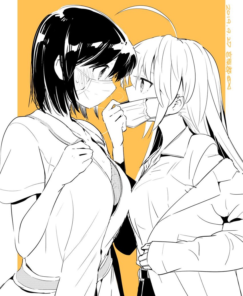 ritsuka hara and chiyo kozuka (ichido dake demo koukai shitemasu) drawn by miyahara_miyako