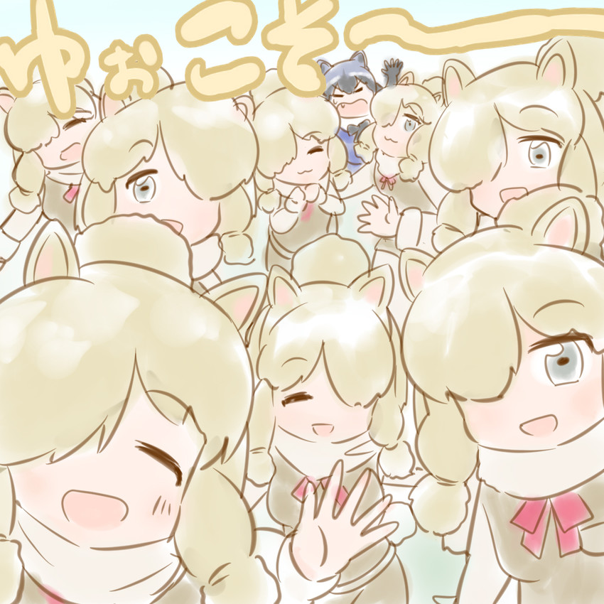 common raccoon and alpaca suri (kemono friends) drawn by 111192