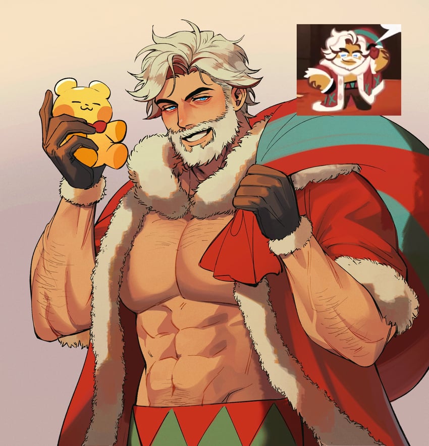 eggnog cookie and giant yellow bear jelly (cookie run and 1 more) drawn by chengzhineixihuanxiaogou