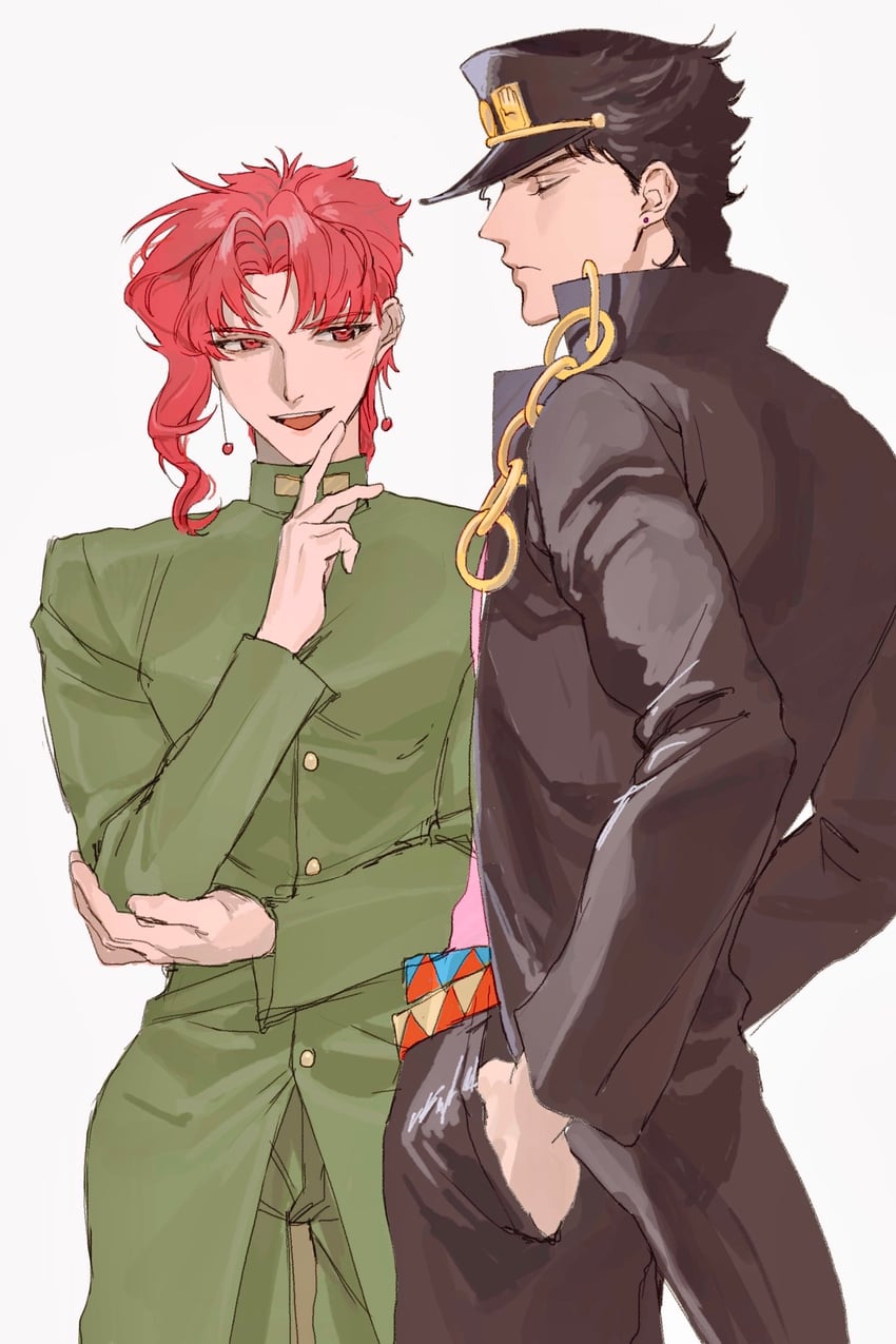 kujo jotaro and kakyoin noriaki (jojo no kimyou na bouken and 1 more) drawn by mashiro_andy