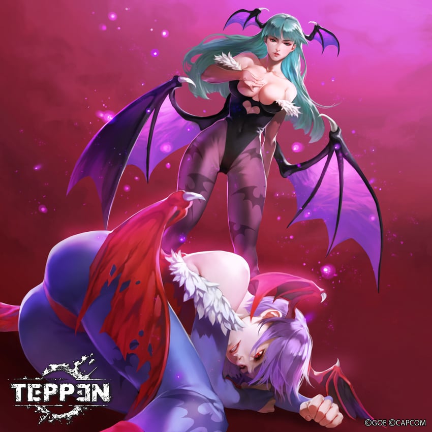 morrigan aensland and lilith (darkstalkers and 1 more) drawn by shiyuu_(shiyu)