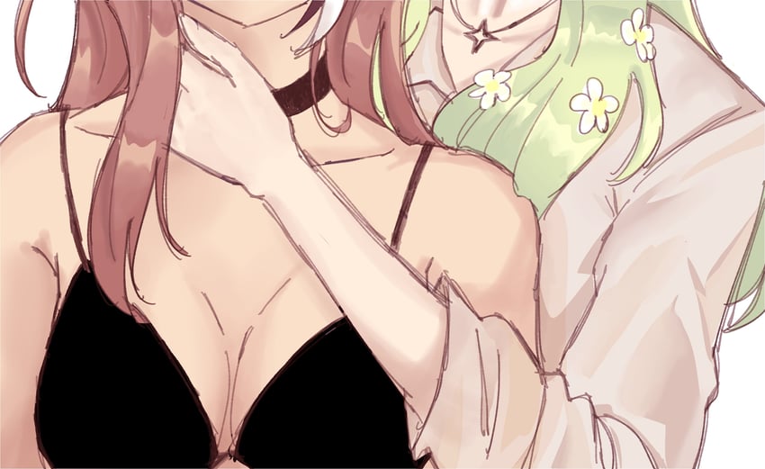 nanashi mumei and ceres fauna (hololive and 1 more) drawn by toast_00z
