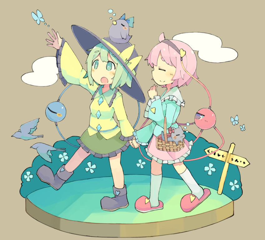 komeiji koishi, komeiji satori, kaenbyou rin, and reiuji utsuho (touhou) drawn by baron_(x5qgeh)