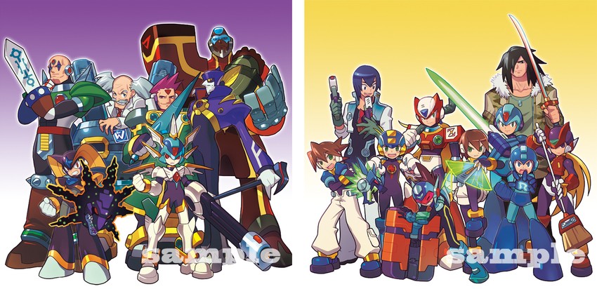 zero, x, aile, mega man, zero(z), and 15 more (mega man and 7 more) drawn by kin_niku