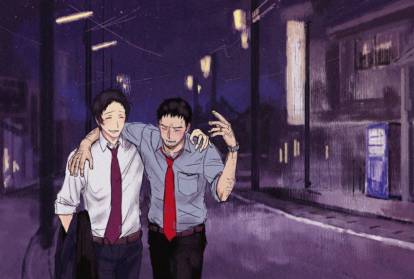 adachi tooru and doujima ryoutarou (persona and 1 more) drawn by morrisuit