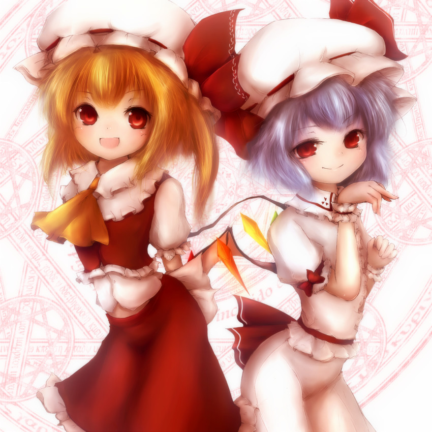 remilia scarlet and flandre scarlet (touhou) drawn by amano_jack
