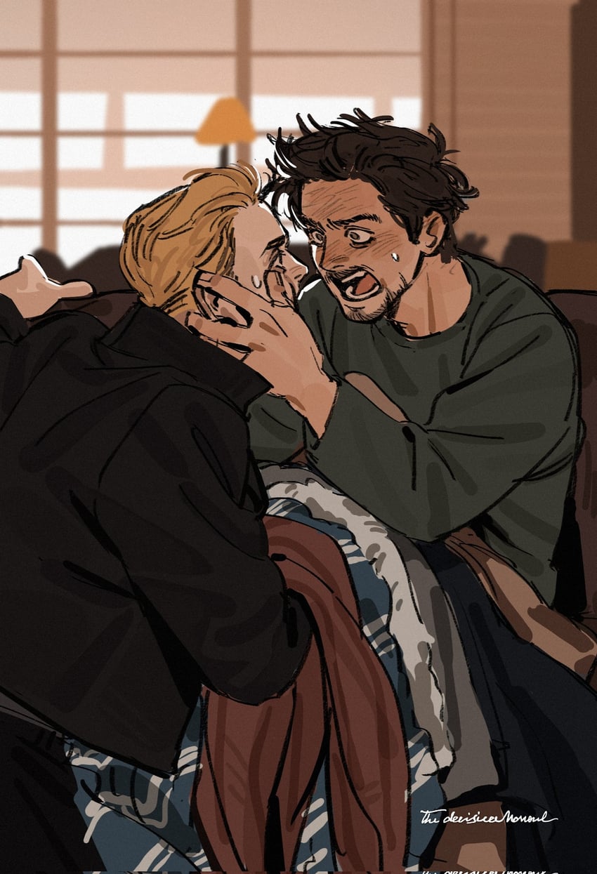 steve rogers and tony stark (marvel and 2 more) drawn by yiqianbixin