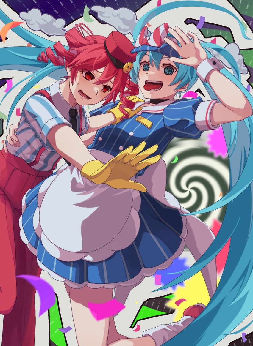 hatsune miku and kasane teto (vocaloid and 2 more) drawn by shian726