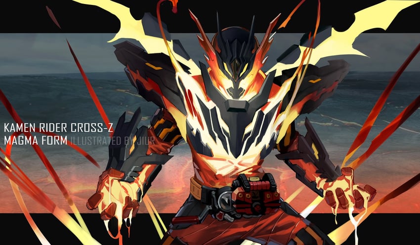 kamen rider cross-z and kamen rider cross-z magma (kamen rider and 1 more) drawn by jiuri_jiuhao