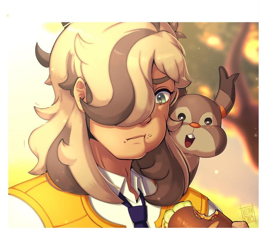 arven and skwovet (pokemon and 1 more) drawn by honnojis