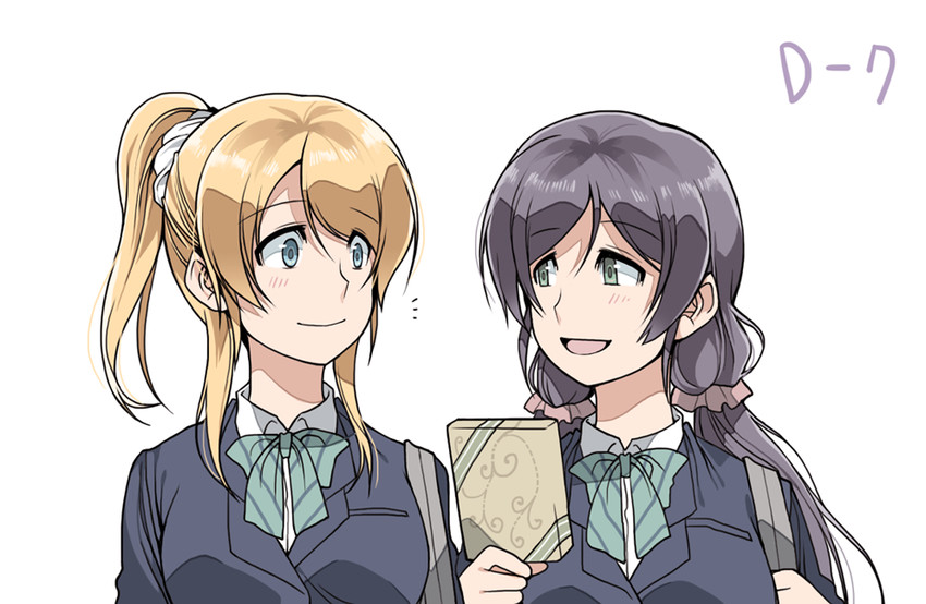 tojo nozomi and ayase eli (love live! and 1 more) drawn by clipe