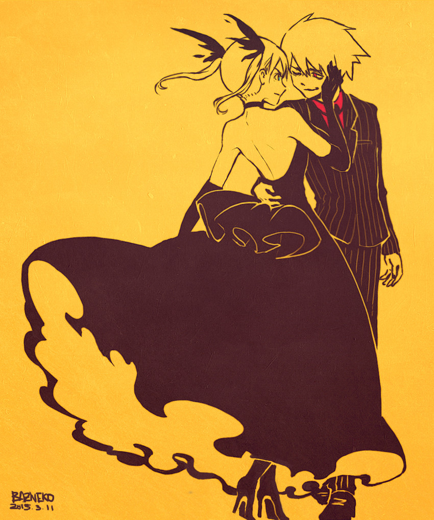 maka albarn and soul evans (soul eater) drawn by baz_neko