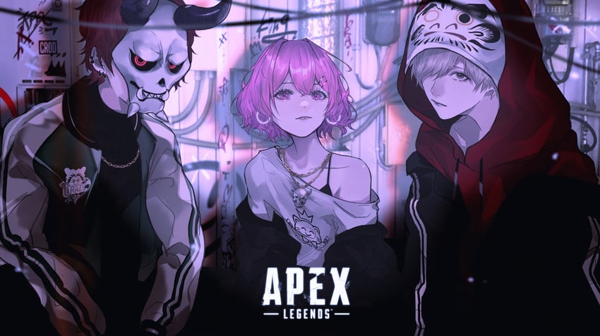 nqrse, daruma is god, and arisakaaa (apex legends and 2 more) drawn by mano_aaa