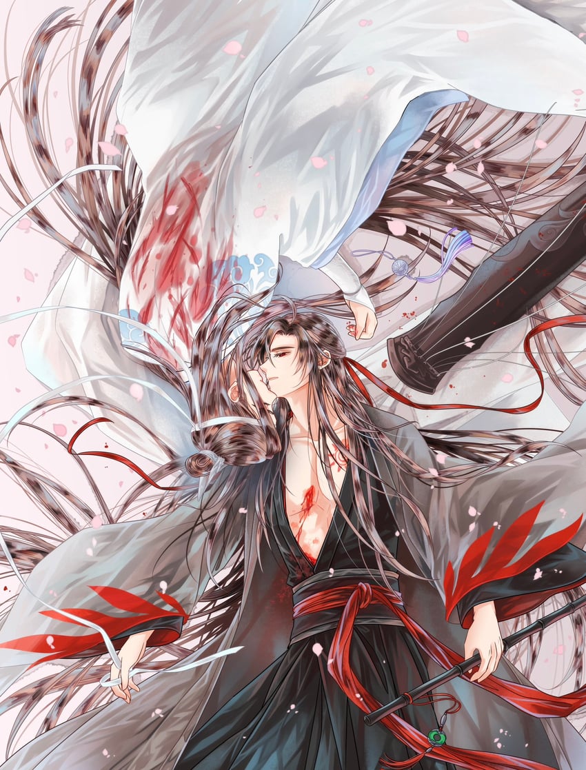 wei wuxian and lan wangji (modao zushi) drawn by bbbeyonce099