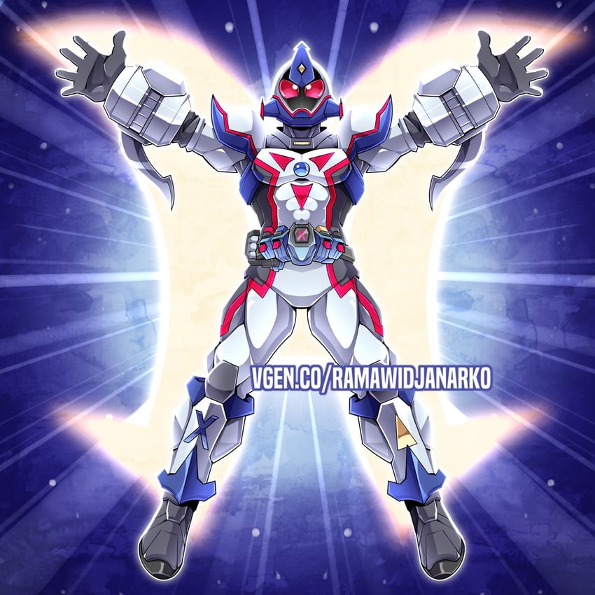 kamen rider fourze and elemental hero neos (yu-gi-oh! and 3 more) drawn by ramawidjanarko2