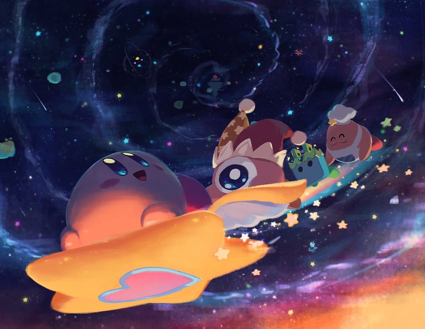 kirby, waddle doo, chef kawasaki, jobski, and plugg (kirby and 2 more) drawn by suyasuyabi