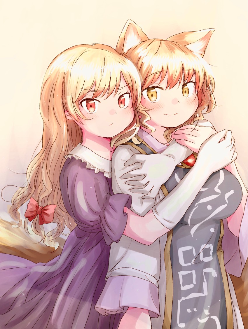 yakumo yukari and yakumo ran (touhou) drawn by shuu_(sirokumasabu)