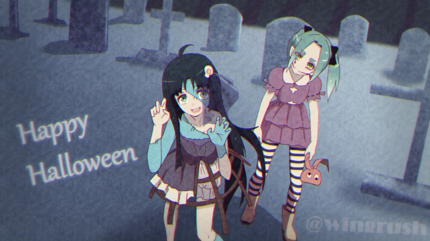 ononoki yotsugi and araragi tsukihi (monogatari) drawn by fooring