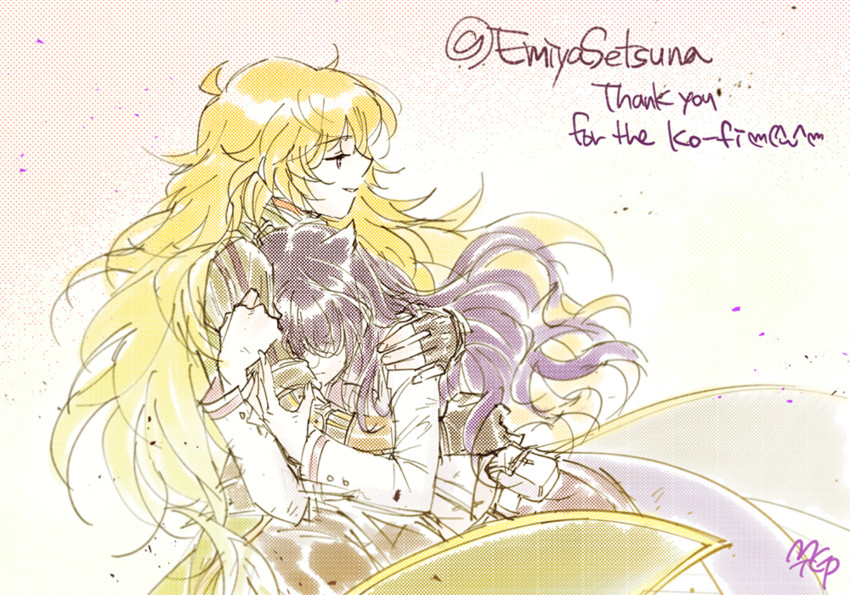 yang xiao long and blake belladonna (rwby) drawn by mugupo