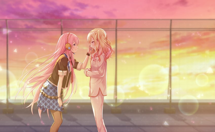 megurine luka, tenma saki, and leo/need luka (vocaloid and 1 more) drawn by colorful_palette