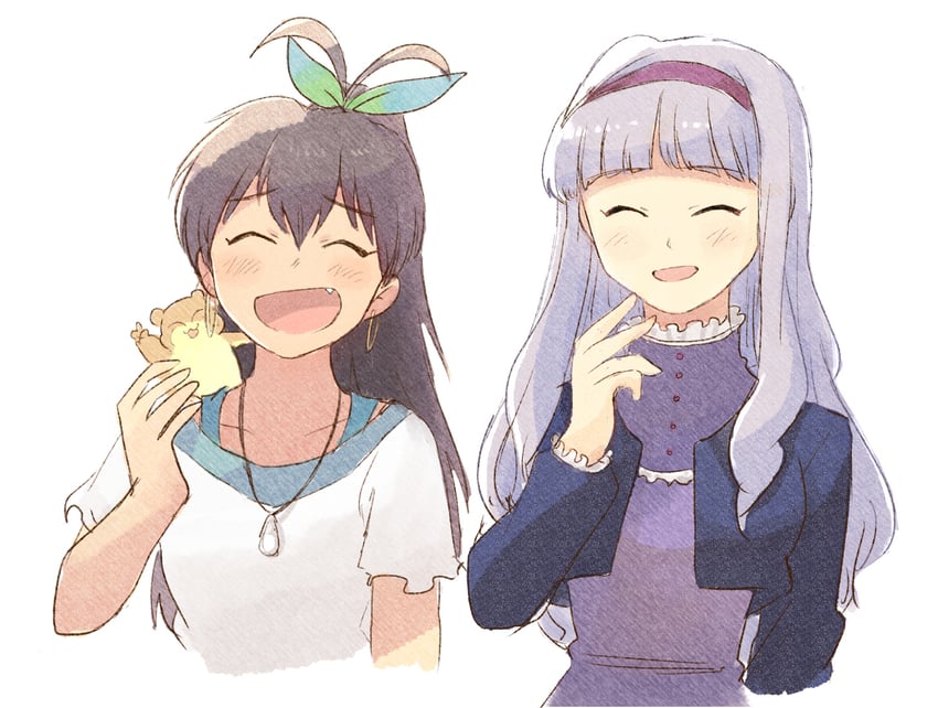 shijou takane, ganaha hibiki, and hamuzou (idolmaster) drawn by tsubobot