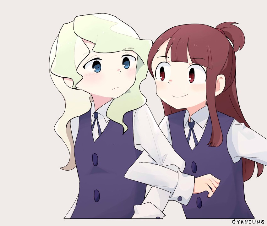 kagari atsuko and diana cavendish (little witch academia) drawn by gyaheung