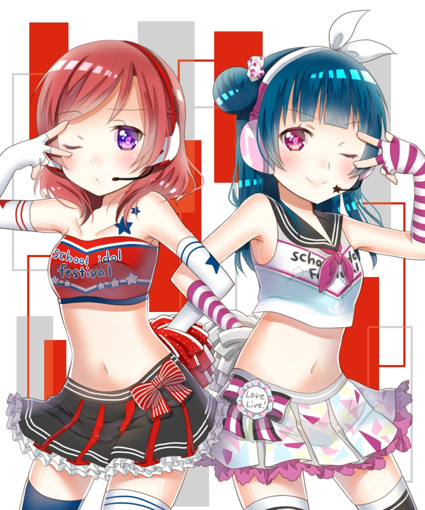nishikino maki and tsushima yoshiko (love live! and 3 more) drawn by korin_(ra-sky07)
