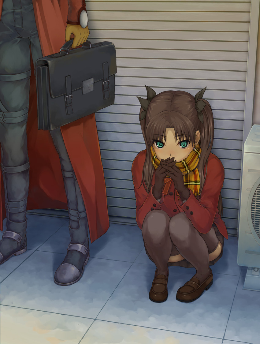 tohsaka rin and archer (fate and 1 more) drawn by hino_taka