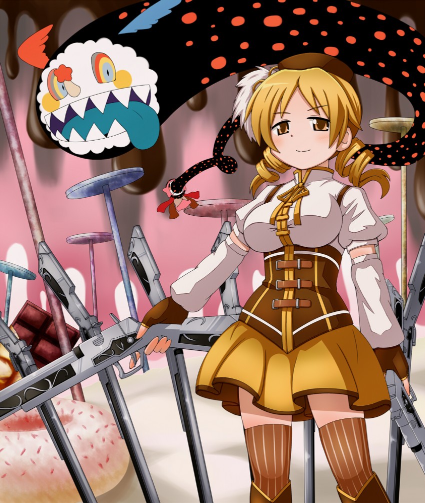 tomoe mami and charlotte (mahou shoujo madoka magica) drawn by sen-asanagi