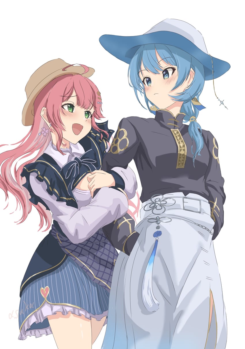 hoshimachi suisei and sakura miko (hololive) drawn by asuka_panda777